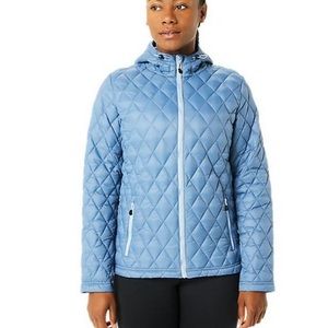 ASICS NWT PERFORMANCE INSULATED JACKET STORM BLUE MIST LARGE ZIP DOWN